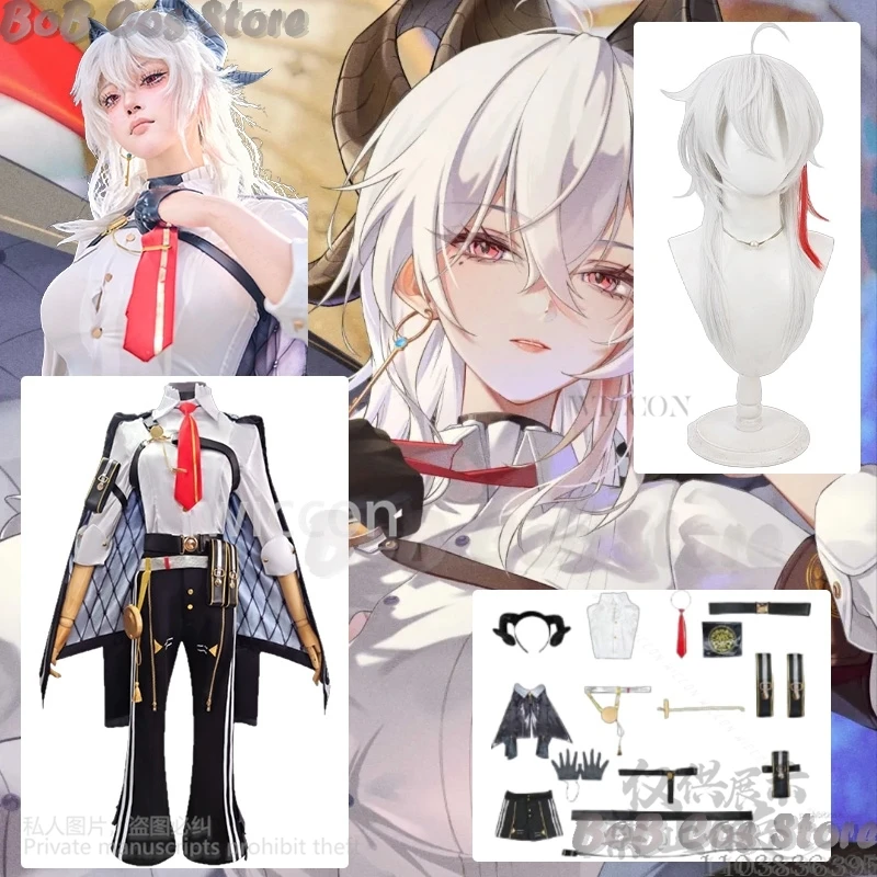 

Zani Anime Wuthering Waves Cosplay Sexy Mom Uniform Coat Black Goth Strap Suit Devil's Horn Game Girl Woman Comic Con Customized