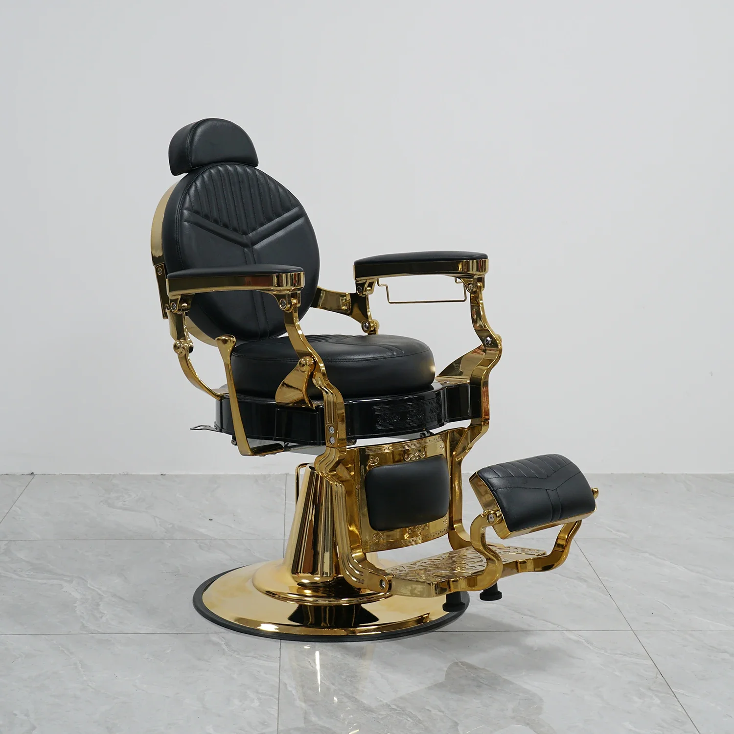 Classic Portable hair hair styling beauty salon chairs custom professional antique luxury black and gold vintage barber chair