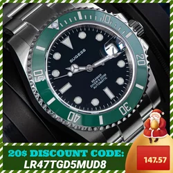 Sugess Diver-reloj mecánico automático para hombre, cronógrafo de lujo, movimiento Nh35, bisel de cerámica, calendario luminoso de 20ATM