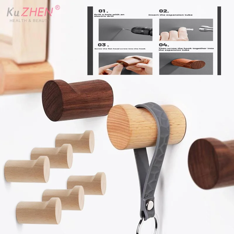 

Настенная вешалка, деревянный крючок, держатель из бука, вешалка для ключей в ванной комнате, декоративный крючок для кухонной двери, аксессуары для дома, организация гаджетов