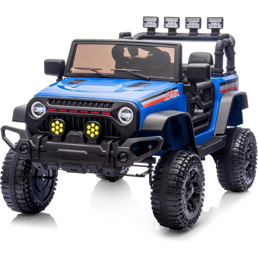 12V 電動乗用車トラック、幼児向けリモコン付き乗用玩具 - ブルー