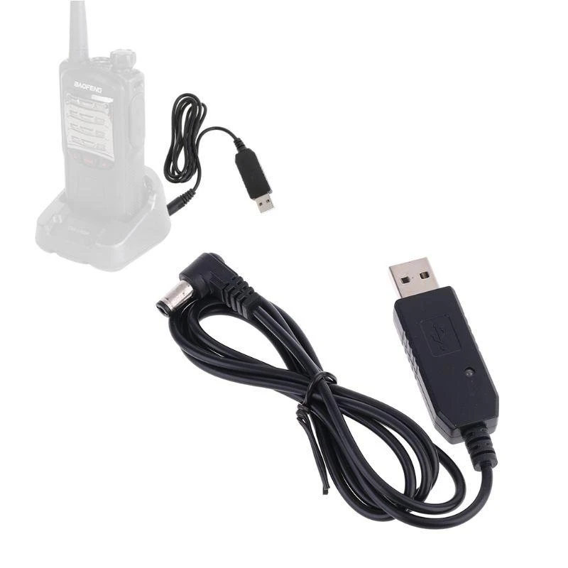 Durable USB Charging Cable Wire Cord Two Ways Radio Walkie-Talkie Cable for Baofeng UV-5R UV-5RA Walkie Talkie Radio