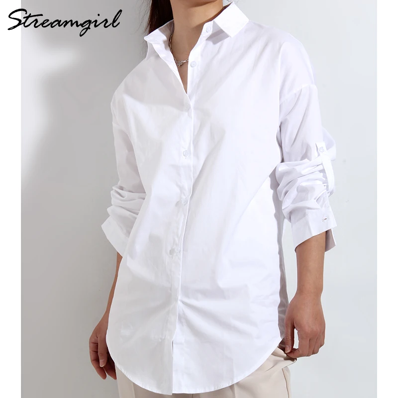 Women\'s Oversize Shirt Tunics White Shirts For School Women Women\'s Elegant Blouse 2022 White Shirt Oversize Women Blouses Tunic