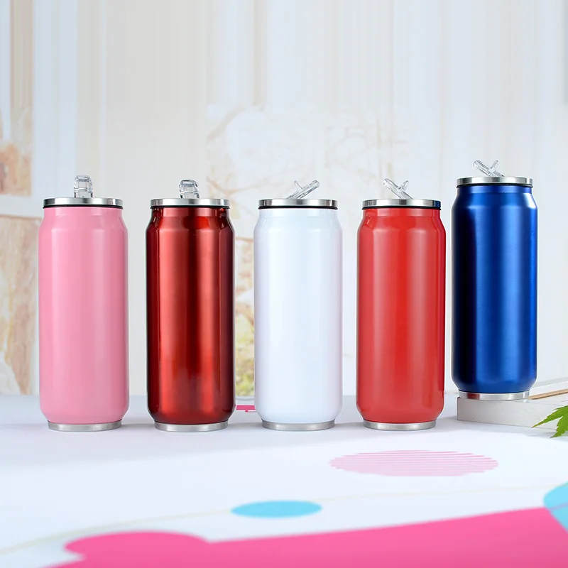 500ML Cola Can Customized Print Name Photo LOGO Insulated Thermos Stainless Steel Vacuum Bottle Keep Water Cold Portable Gift