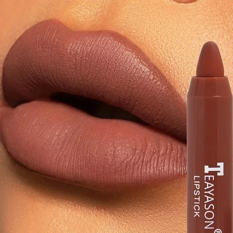 Nude Velvet Matte Lipstick Long Lasting Waterproof Color Rendering Non-stick Cup Lip Glaze Lips Liner Pencil  Woman Cosmetics