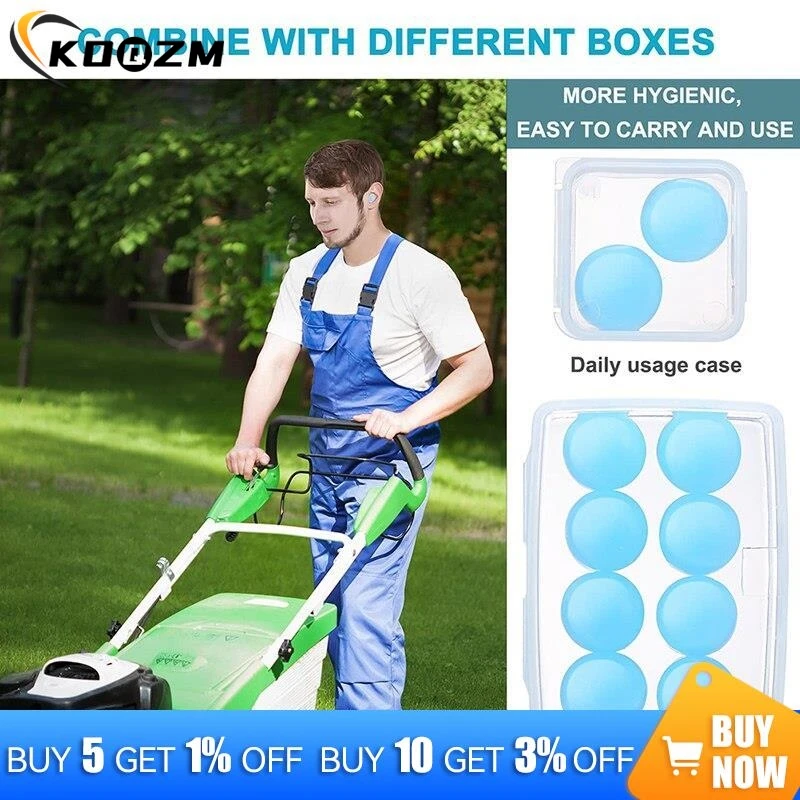 8/12PCS  Silicone Ear Plugs Noise Reduction Sleep Anti Canceling Sound Insulation Earplug Protection Sleeping Reusable Ear Plugs