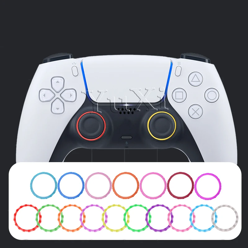 YuXi 1 пара = 2 шт. для контроллера PS5, аналоговые акцентные кольца для большого пальца для Sony Playstation 5 DualSense 5 PS5, сменные аксессуары