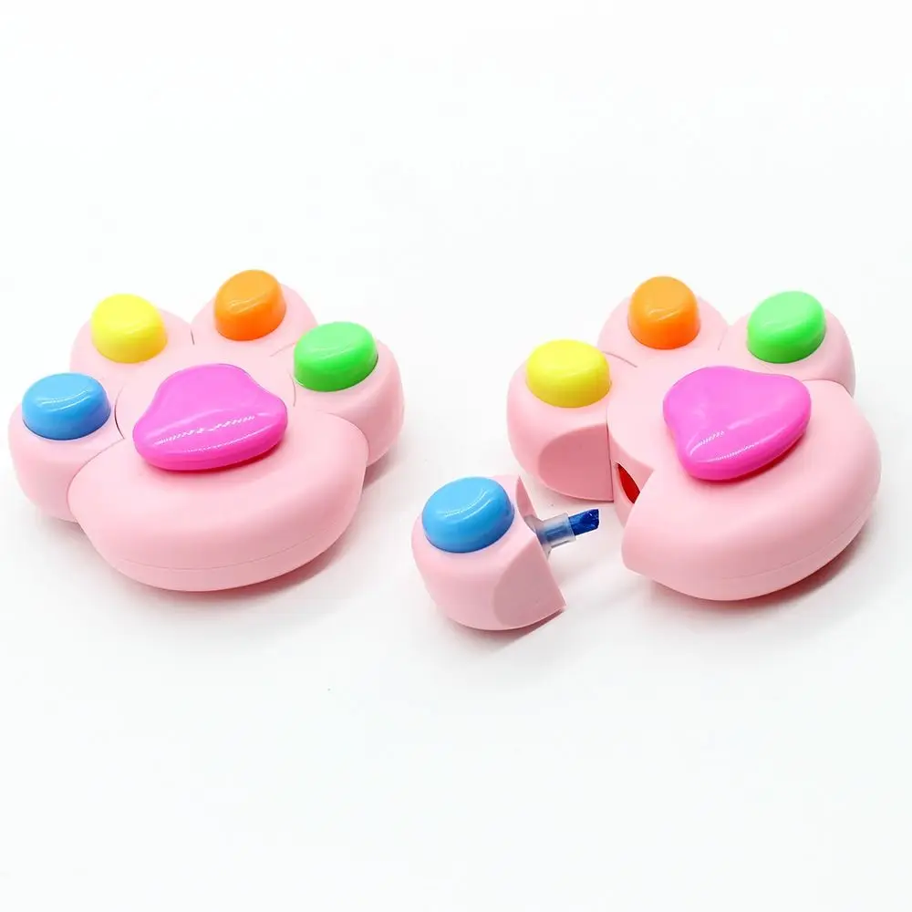 

Ручка-хайлайтер с мультяшной кошачьей лапой, граффити, забавная ручка-хайлайтер, флуоресцентный маркер ручной работы, подарки на день защиты детей