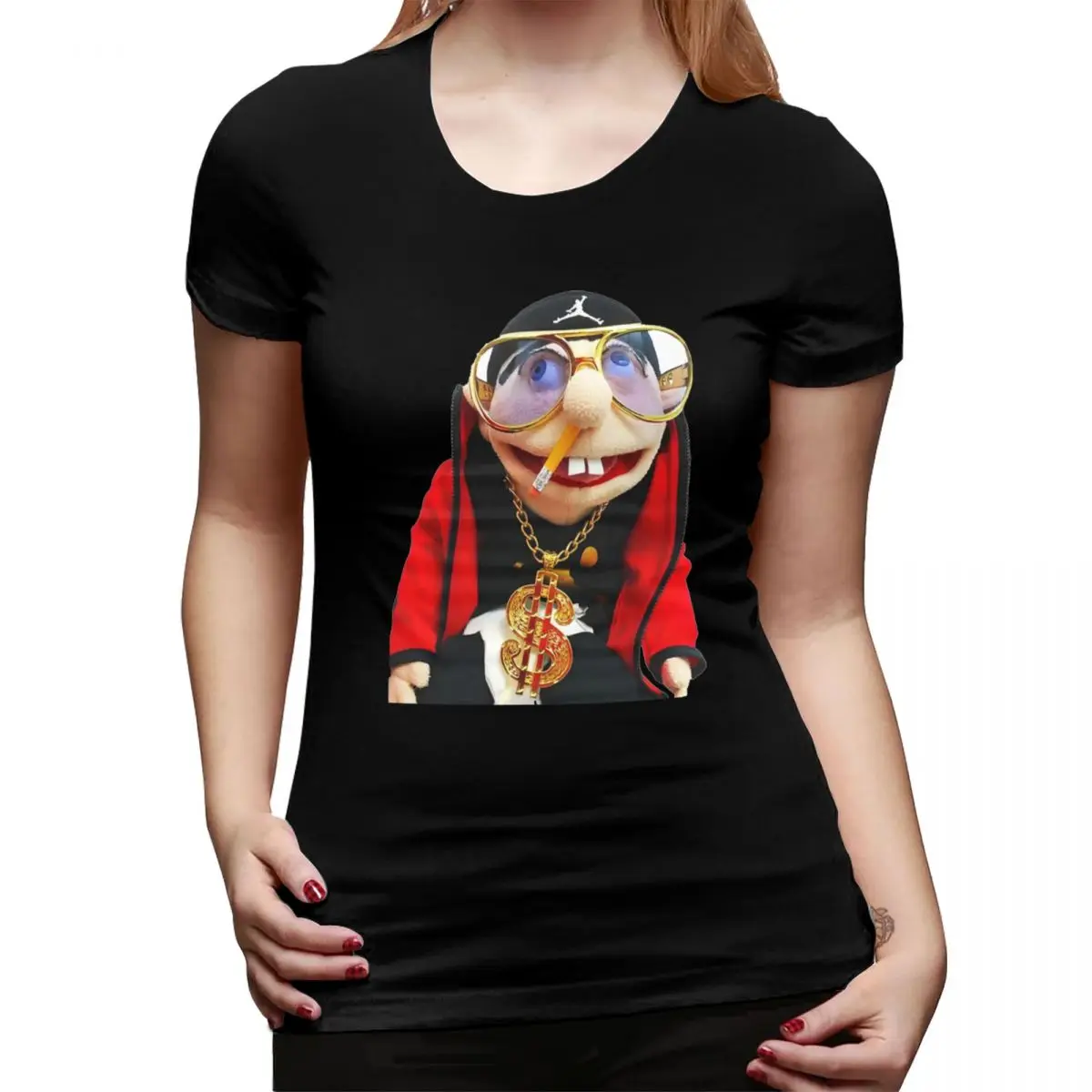 Camiseta Sml Jeffy para Mujer, Cuello Redondo, Estilo Urbano, Camisetas Cortas de Verano