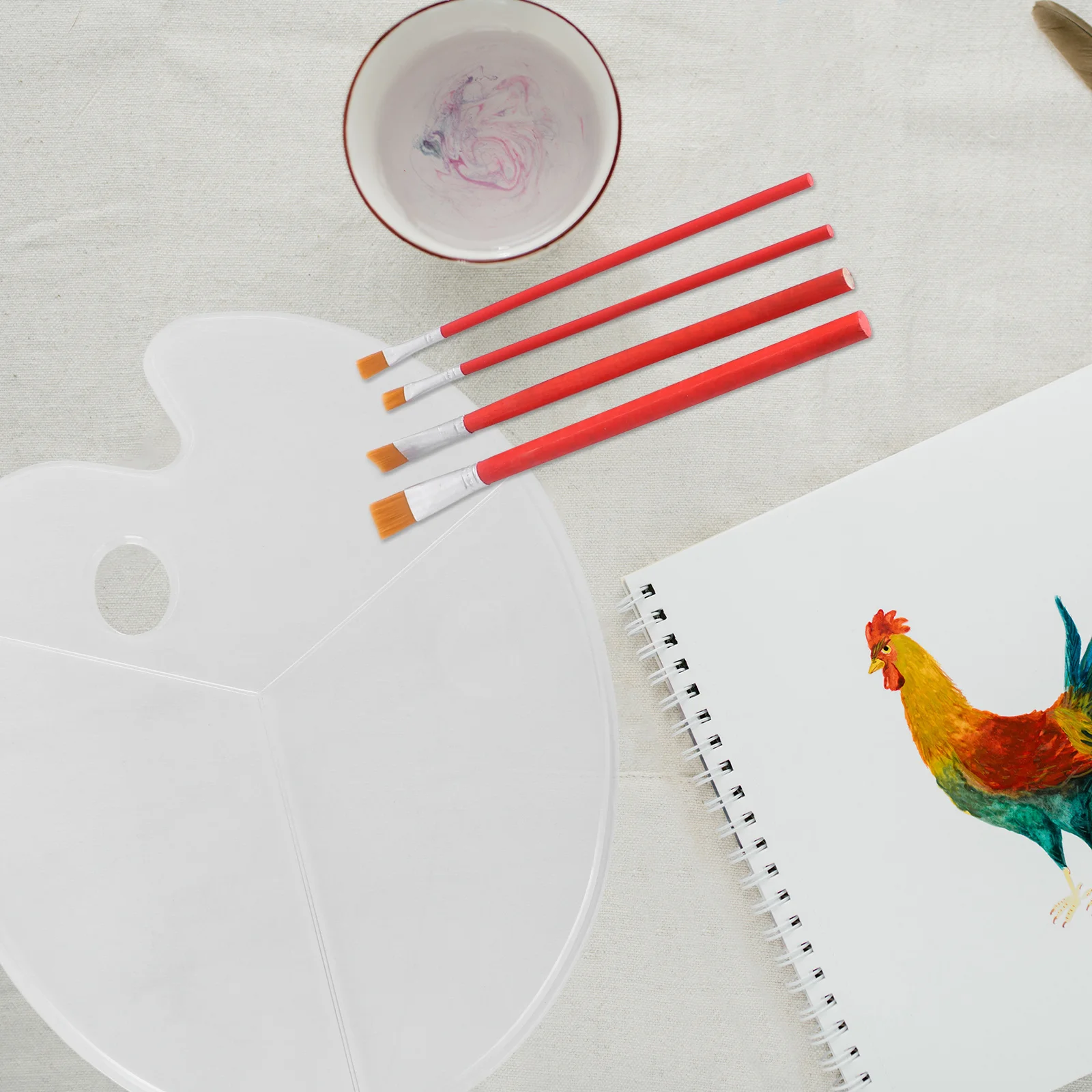 

8Pcs Acrylic Palettes Transparent Durable Painting Pen Brushes Thickened Design Easy Clean Oil Gouache Watercolor Painting