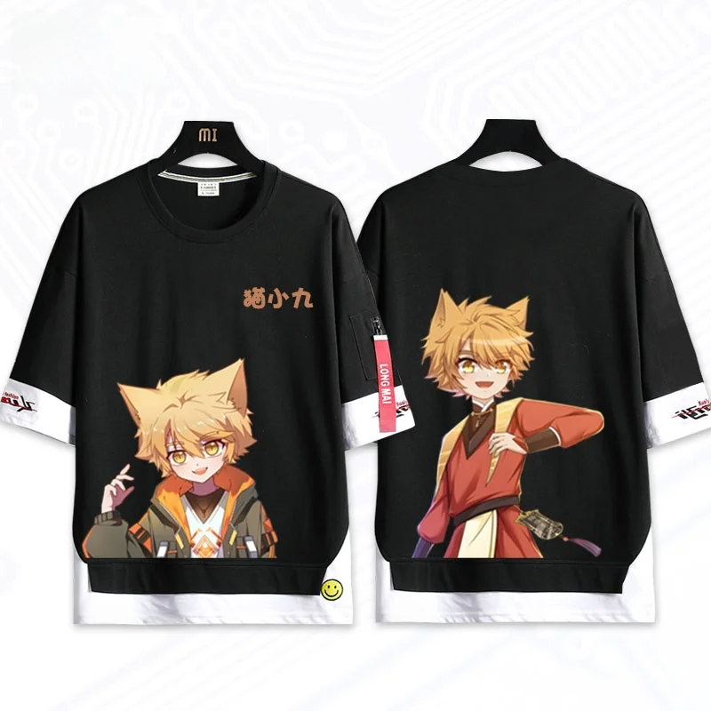 Loose Short Sleeve T-Shirt for Teens Boys Cartoon Adventure Story  Design Summer Fashion round Neck Casual Student Wear