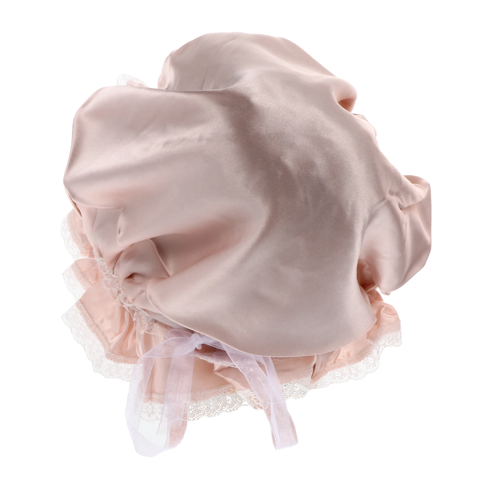 

1pc Lace Adjustable Silk Sleep Bonnet Hair Care Cap Moisture Retention Breathable Night Hat For Shower Face Wash Bouffant Cap
