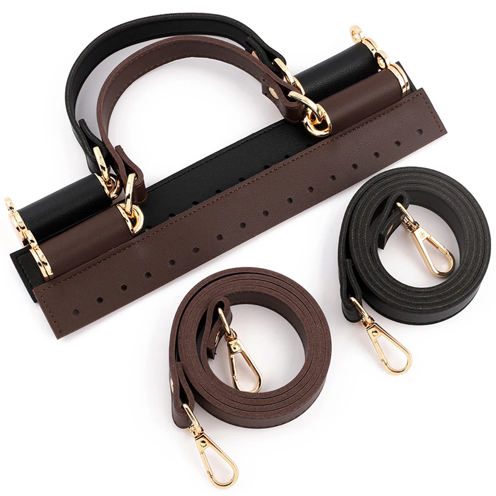 1Set Leather Handbag Woven Bag Handle With Hardware Bag Body Kit Knitted Bag DIY Handmade Bag Part Accessories For Handbags New