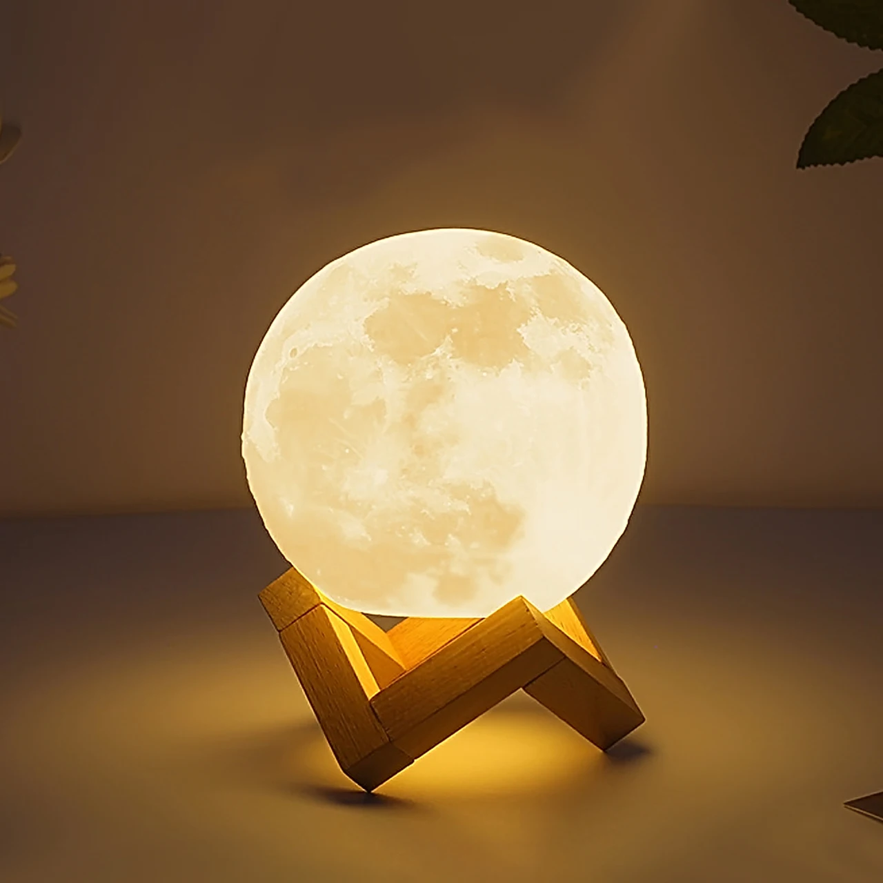 مصباح قمر ثلاثي الأبعاد، مصباح ليلي إبداعي بجانب السرير لغرفة النوم، هدية عيد ميلاد لأفضل صديق، ضوء نوم للأطفال مع حماية للعين #4