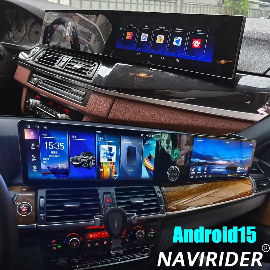 

21" Curved Dual screen For BMW 5 Series F10 F11 X5 X6 E70 E71 F15 F16 Android15 Car Radio GPS Navi Multimedia Player Head Unit S