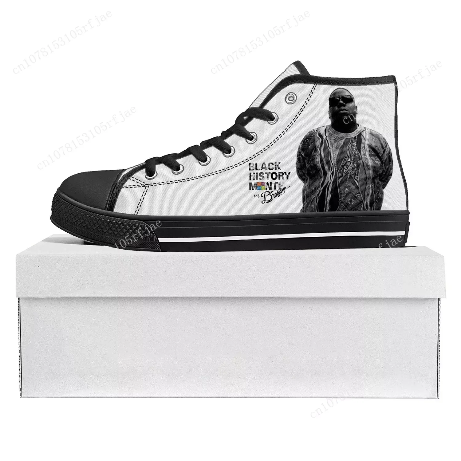 The Notorious B.I.G Rapper Trends High Top High Quality Sneakers Mens Womens Teenager Canvas Sneaker Couple Shoe Custom Shoe