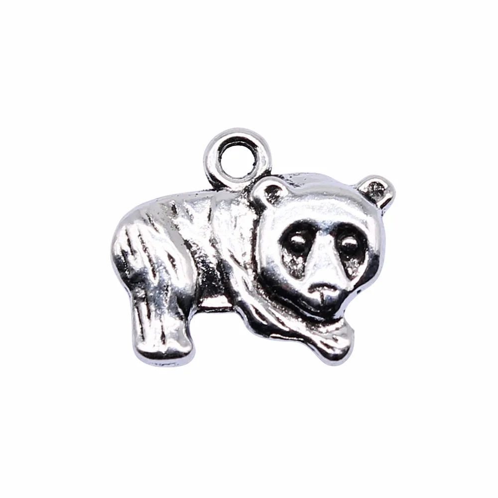 10Pcs 14x17mm Alloy Charm Panda Animal Pendant Crafts EF3838