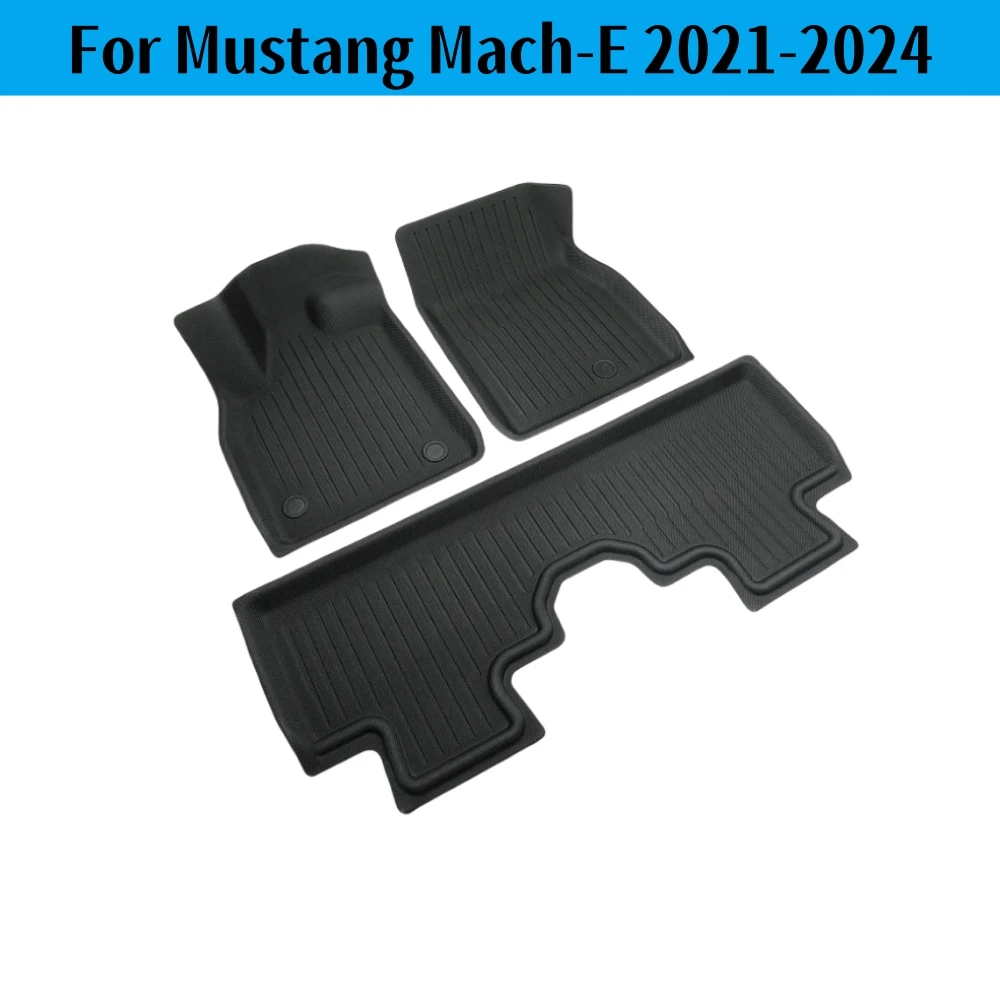 For Mustang Mach-E Floor Mats 3D Carpet All-Weather XPE Waterproof Floor Liner Custom 2021-2024 3PCS Set