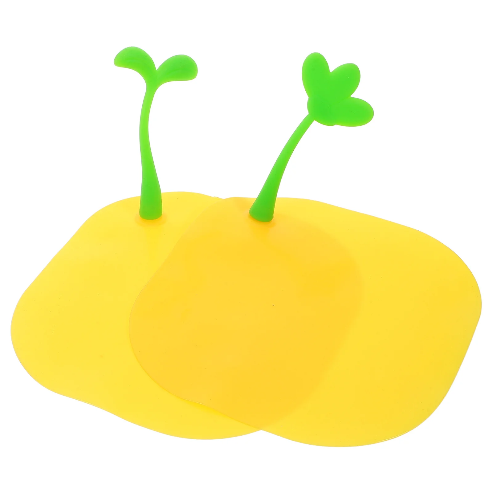 

2pcs Silicone Floor Cover Yellow Bean Sprout Coconut Tree Shape For Bathtub Shower Kitchen Sink Drain Odor Blocker Debris