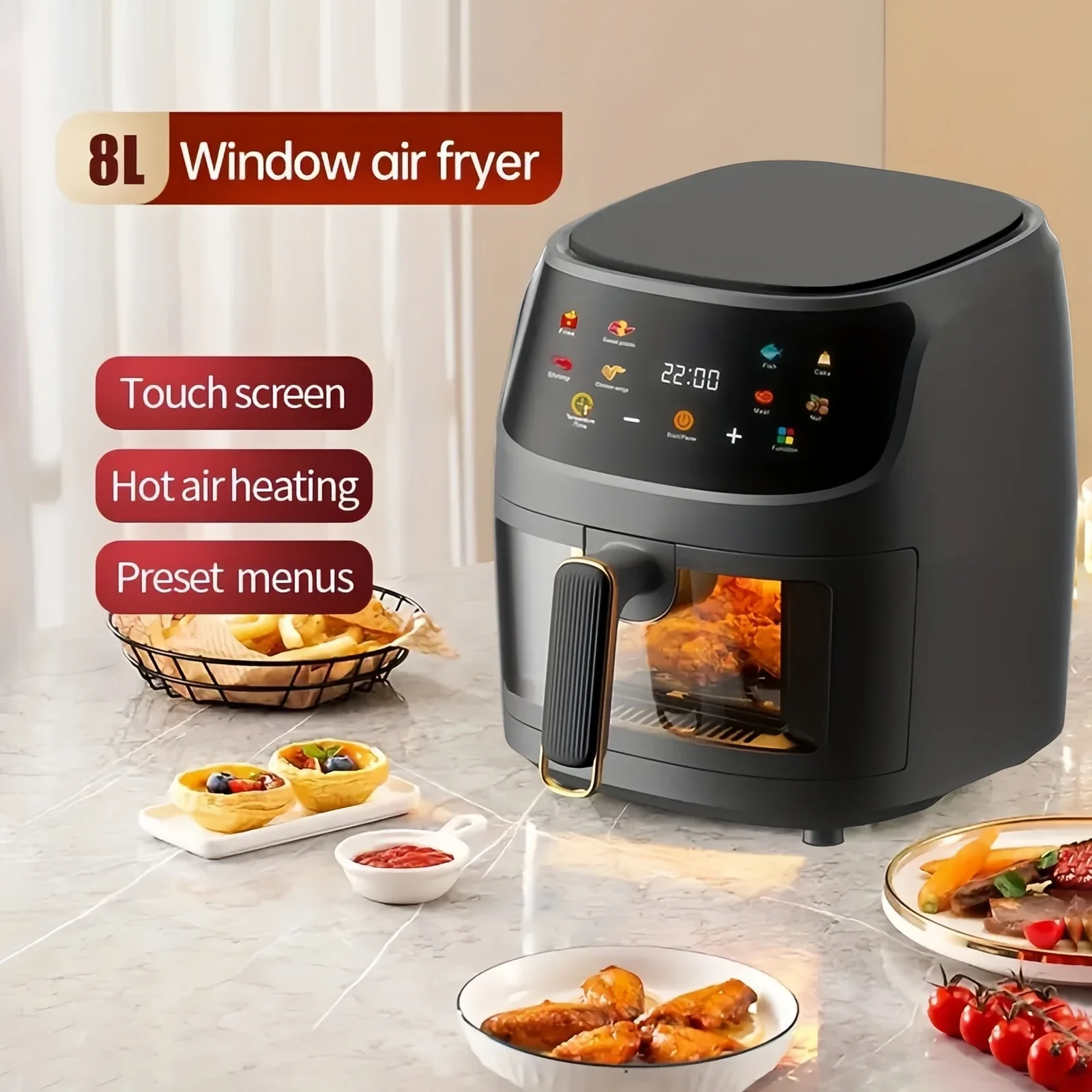8L Air Fryer Free Shipping Cheap Deepfrier Air-fryer Home Appliance Pressure Cooes Kitchen Aerogrill Fryers Offer Oil-free Deep