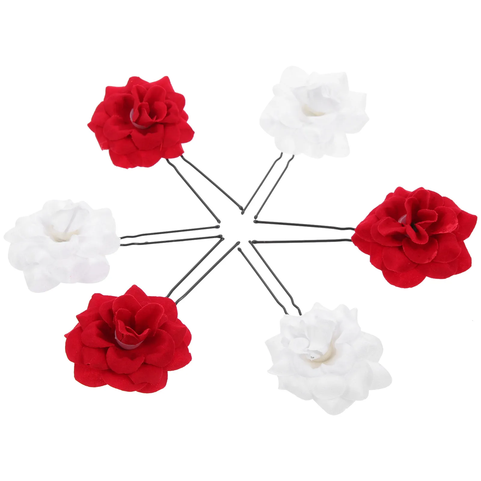 

Набор из 6 элегантных заколок-шпилек для волос в форме цветка для женских причесок, свадебных и праздничных причесок, держателей для пучков и шиньонов