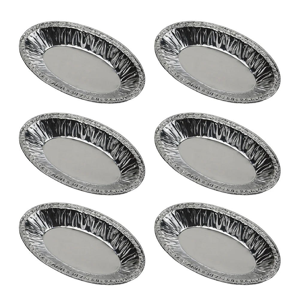 250pcs Disposable Tinfoil Egg Tart Cups Oval Baked Oysters Holder Tartlet Mould Baking Pans (Small Size)