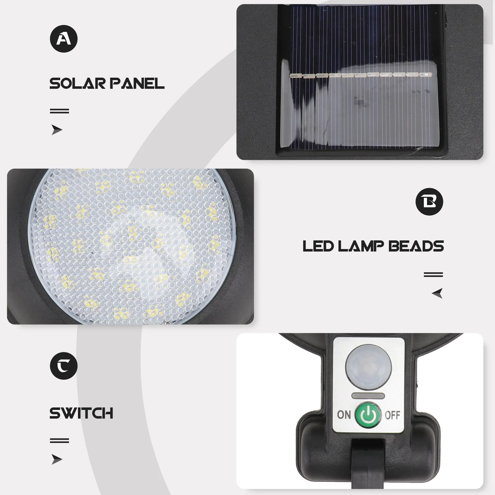 1Pcs Waterproof Solar Wall Light LED Garden Lamp Outdoor Streetlight for Villa Yard Fence Steps Tree Mount Bright Safe