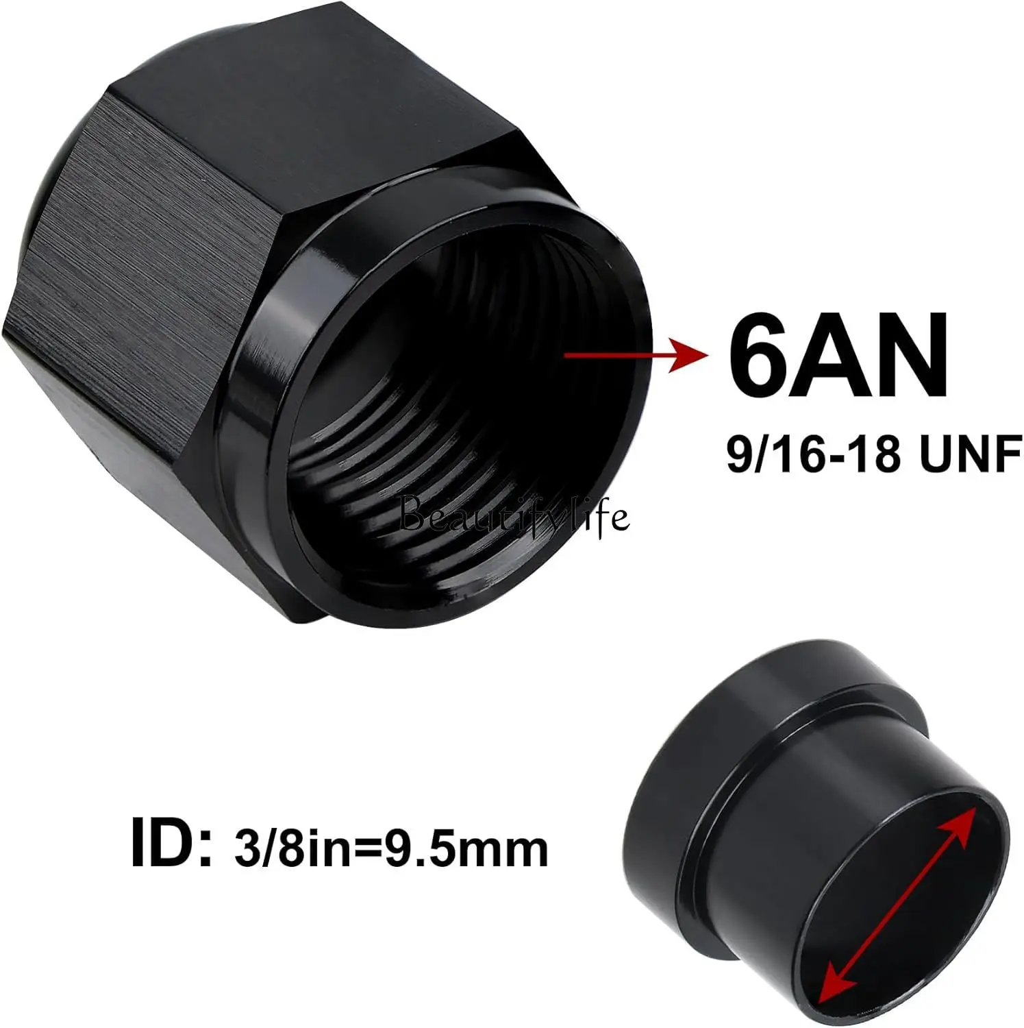 

jj4 Auto Modification, Accessories, Modification Connectors OD Aluminum Tube Nut and Sleeve Combination Kit