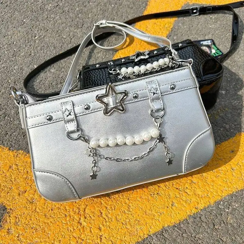 Bloom Transparent Denim Itabag Women Haruku Aesthetic Anime Pain Bag Female Versatile Casual Crossbody Bags Purse 2025 New