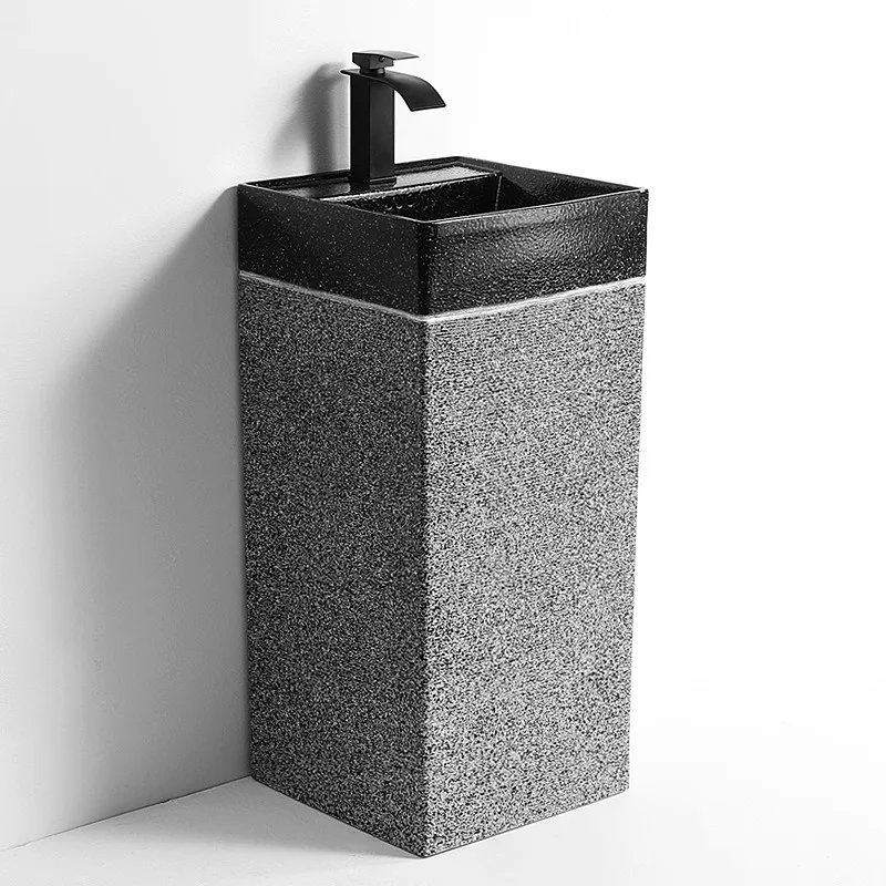 Garden wash basin retro ceramic column basin bathroom wash basin balcony
