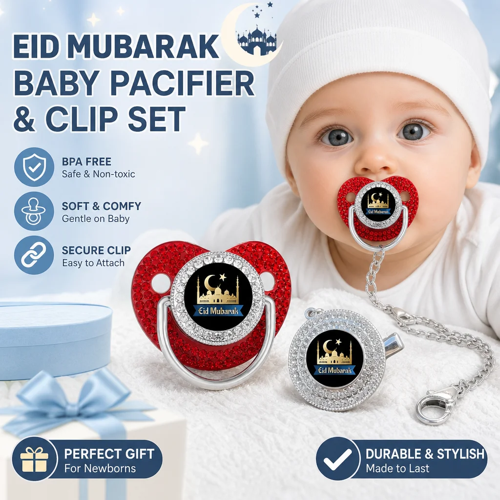 Muslin Print Baby Pacifier Clip Newborn Soother Silicone Teething Chew Toy Calm Comfort Infant Gift Trending