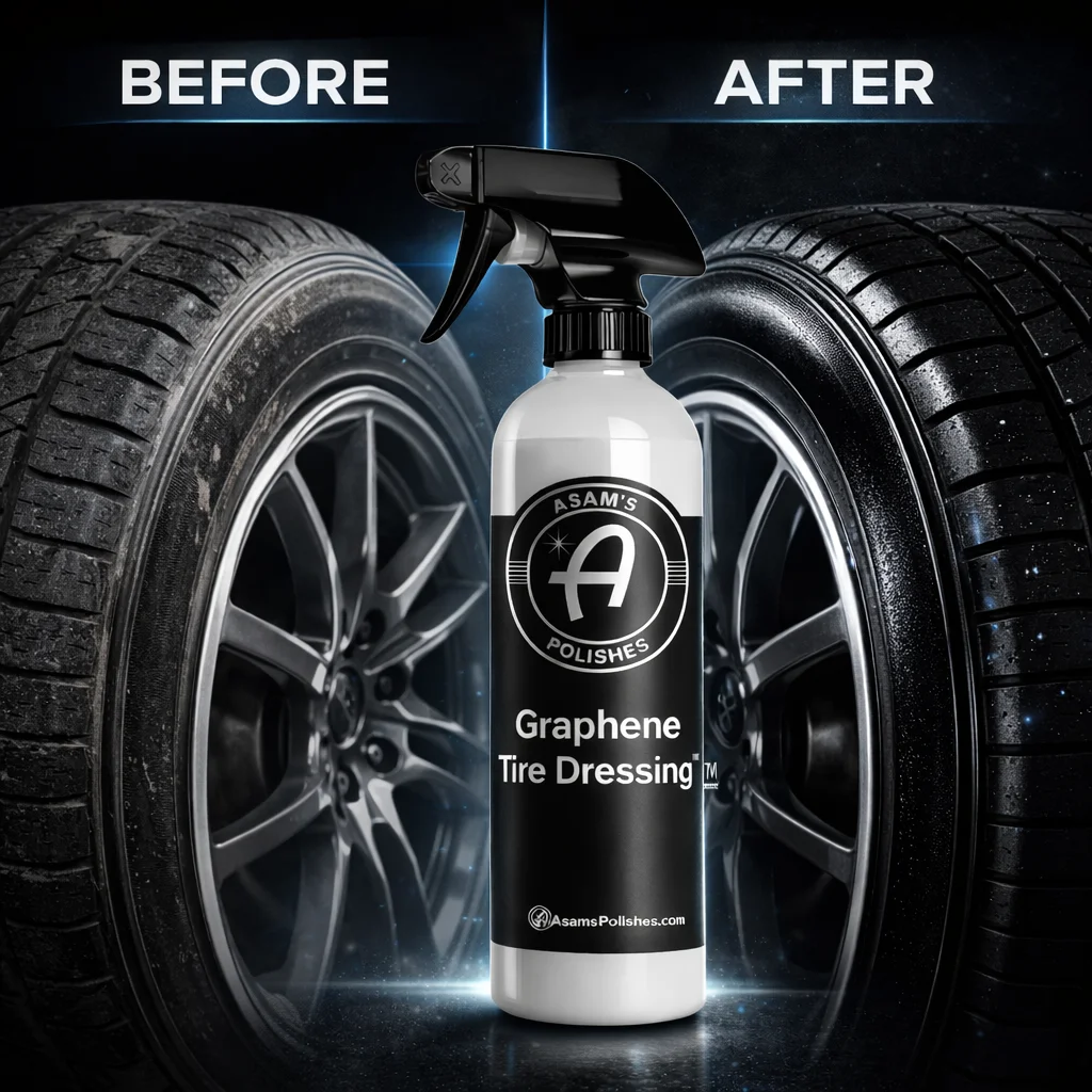Graphene Tire Dressing Spray 16 oz – High Gloss Tire Shine, Long Lasting Protection, Non-Greasy Formula for Deep Black Finish