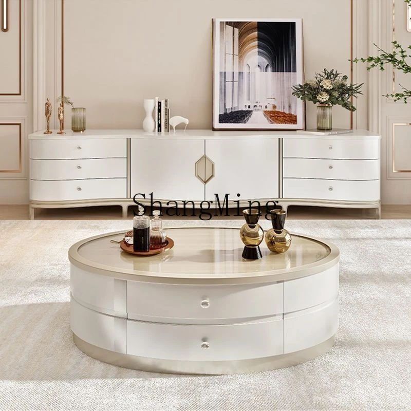 

ZYY light luxury TV cabinet coffee table modern simple living room small apartment floor cabinet high TV cabinet