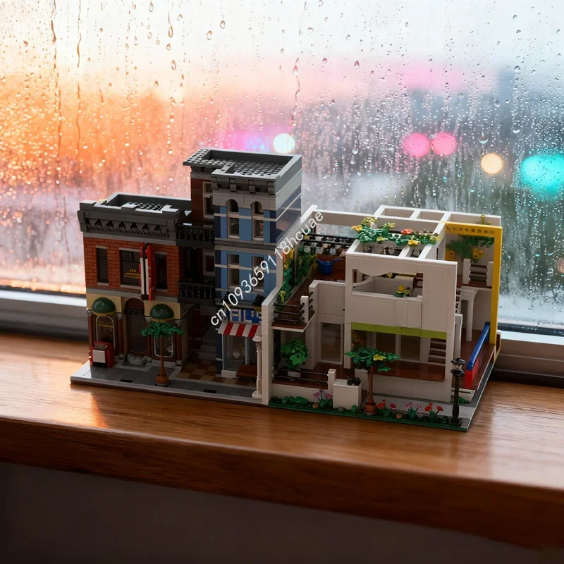 1295pcs MOC Benacerraf 하우스 Micheal Graves 모듈형 모델 빌딩 블록 DIY 아이디어 교육 장난감 벽돌 크리스마스 선물 어린이