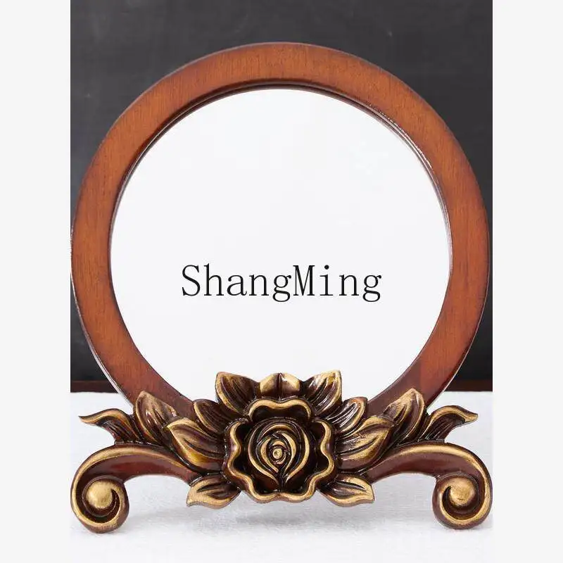 FG solid wood makeup mirror antique makeup mirror desktop dresser mirror
