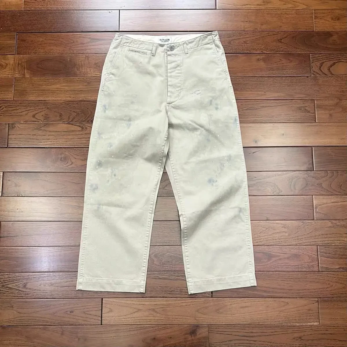 Japanese BOW M41 men's washed old ink-splashing dirty pants, Yu Wenle has the same loose tooling casual trousers