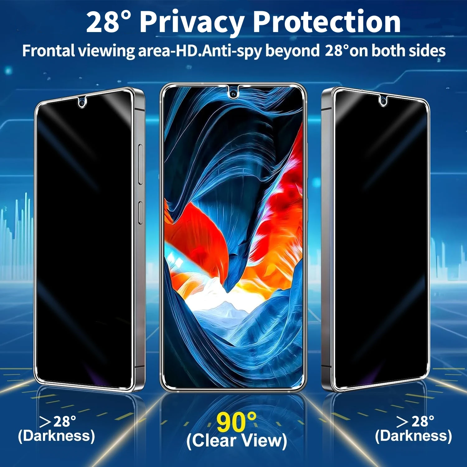 2Pcs Privacy Tempered Glass Screen Protector For Samsung Galaxy S21 S22 Plus S23 S24 S25 S26 Ultra Support Fingerprint Unlocking