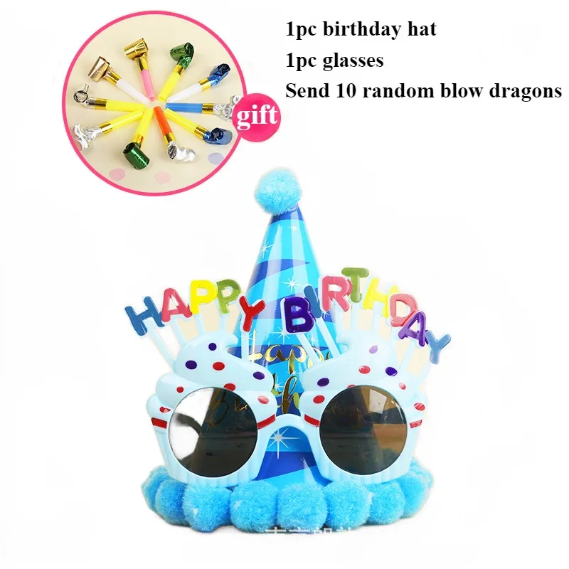 

1 комплект, новая шляпа на день рождения для детей, забавный комплект для девочек и мальчиков, украшение для торта на день рождения, принадлежности для макета сцены