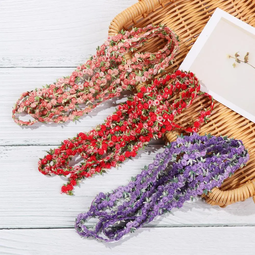 Decor Sewing Polyester Flower Lace Trim Embroidered Ribbons Fabric Trim Water soluble