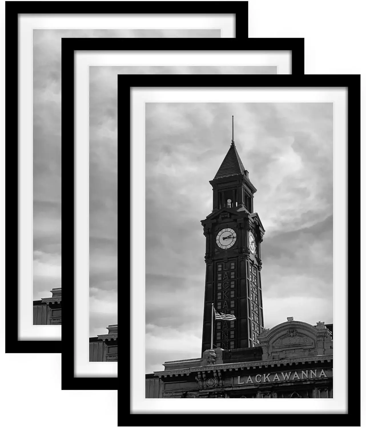 

Set of 3 Black Picture Frames, 16x24 Poster Frame with Mat for 12x18 Photos, Wall Gallery Display for Home Decor and Gifts
