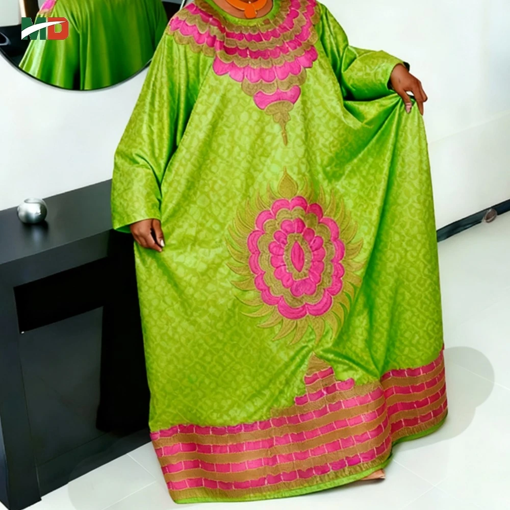 

MD African dresses for woman Plus Size Kaftan Dress Embroidery Bazin Riche Wedding Party Djellaba Black Gown Turkey Dress 2026