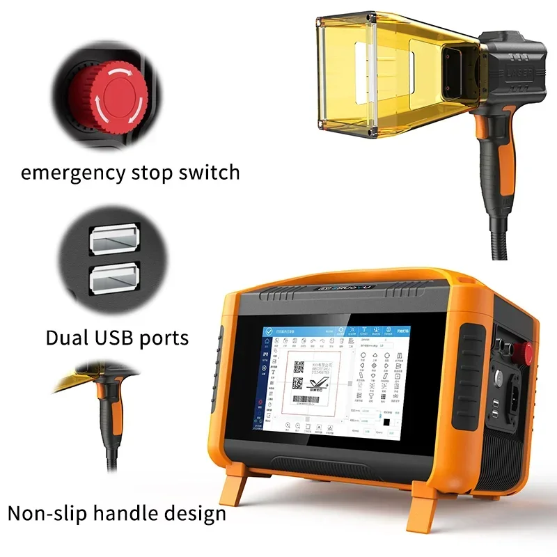 LY Mini Max 20W 30W Wireless Handheld Lithium Battery Scanner Fiber Laser Nameplate Marking Machine Metal Milling Engraver