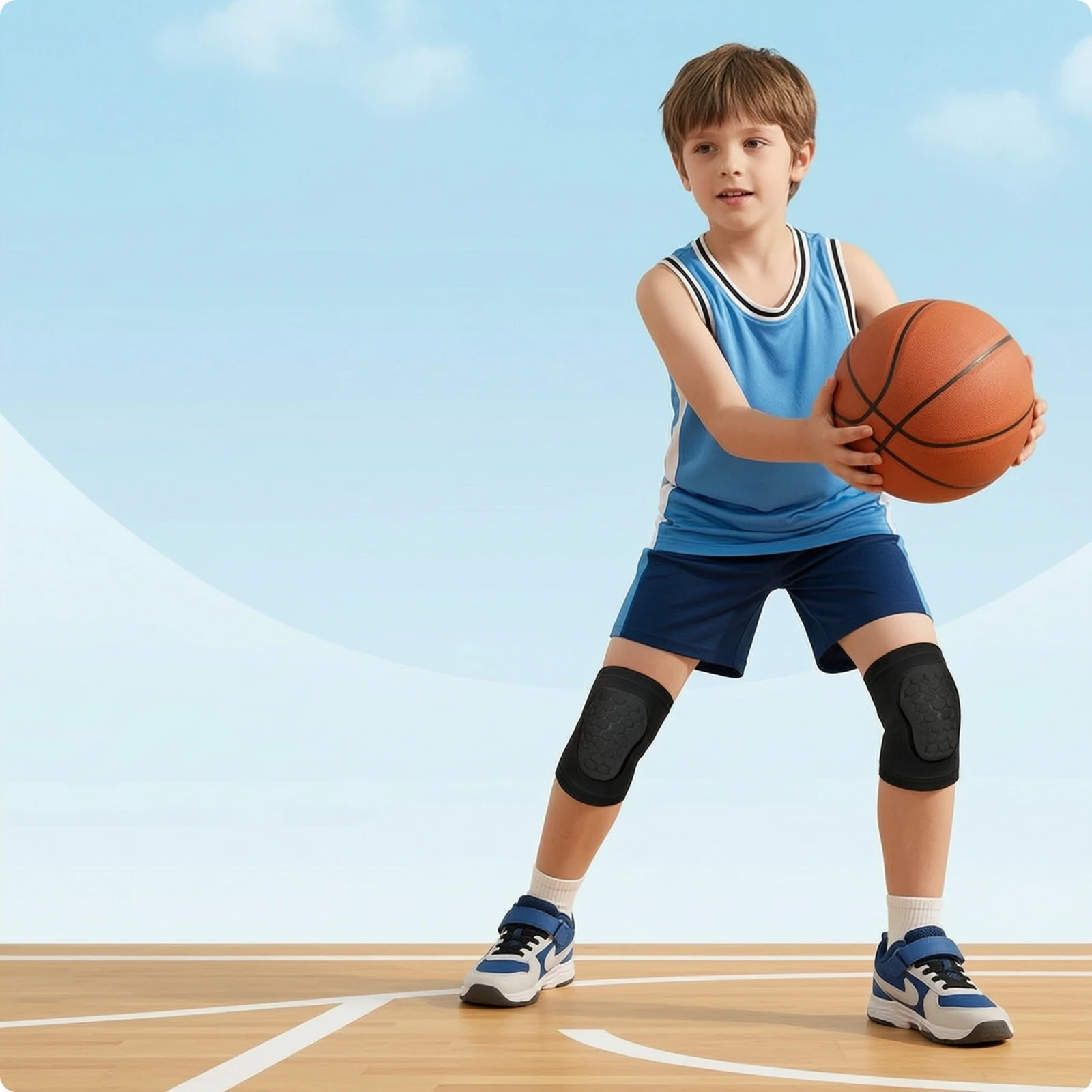 Knee Pad with EVA Pad Impact-Resistant Gear Thickened for Sports, Kids, Children