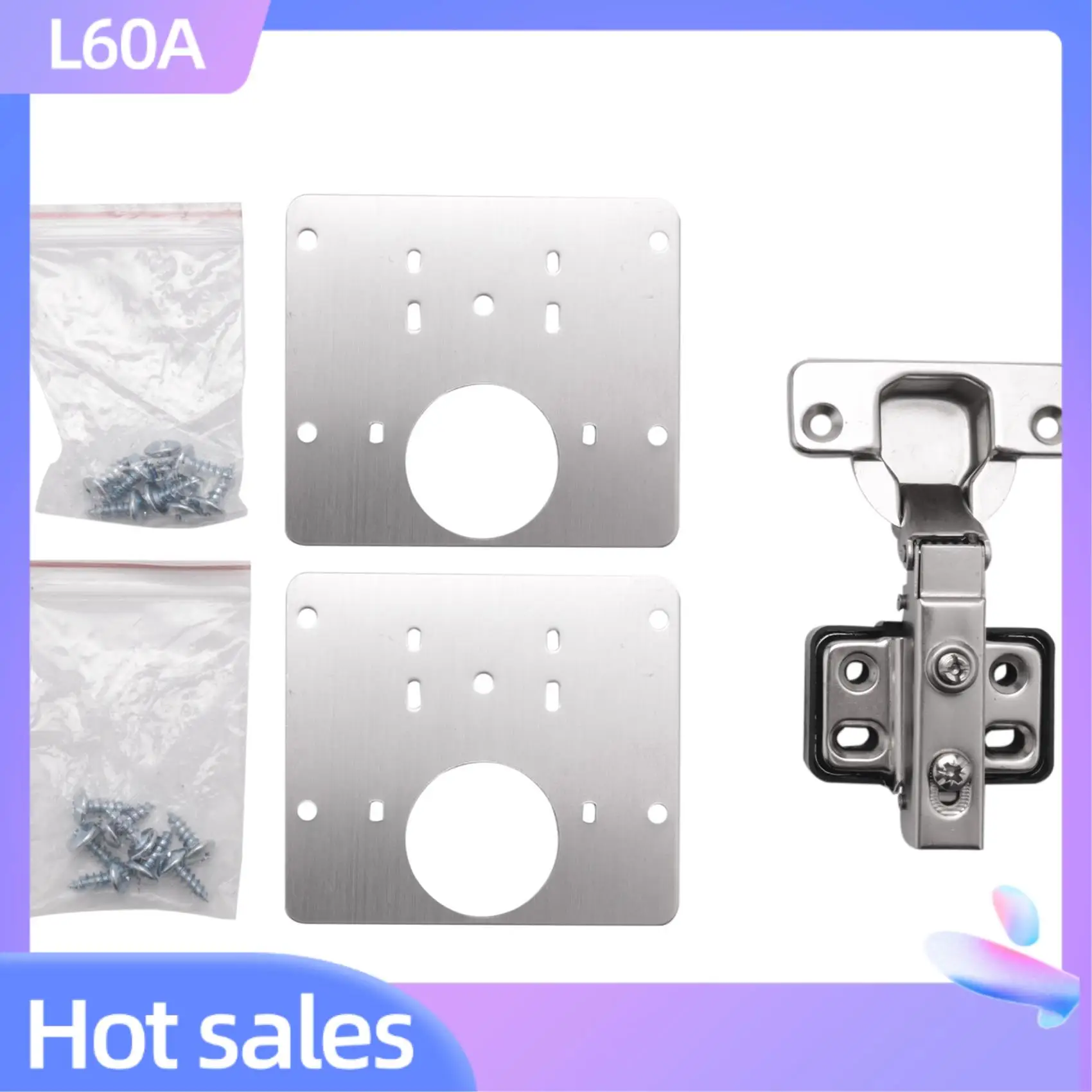 

L60A 8Pcs Hinge Repair Plate With 12 Mounting Holes Pratical Repair Accessory For Furniture Cabinet Drawer Door Window