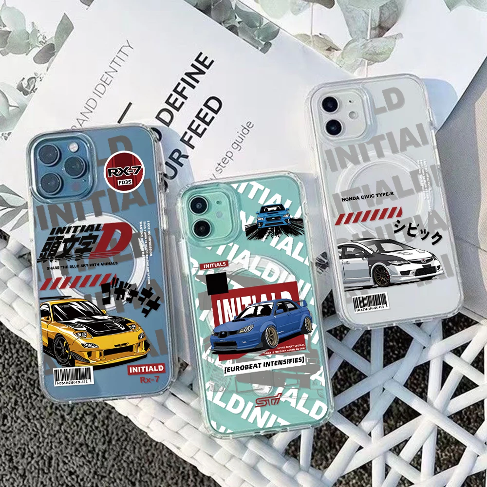 Anime InitialS D Magnetic Phone Case for Samsung Galaxy S25 S24 S23 S22 S21 S20 FE Edge Plus Ultra 5G Soft Clear TPU Cover