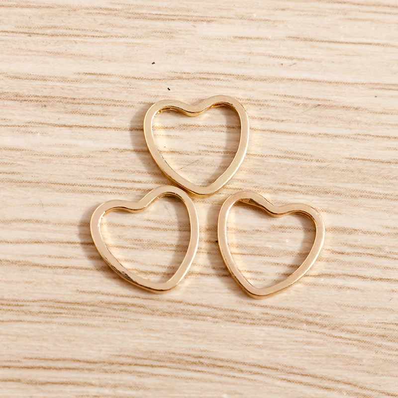 Tusember 100 Stück 9*9mm Hohle Mini-Liebesherz-Anhänger aus Legierung für DIY-Halsketten, Ohrringe, handgefertigte Schmuckherstellung und Bastelarbeiten – Detail 2