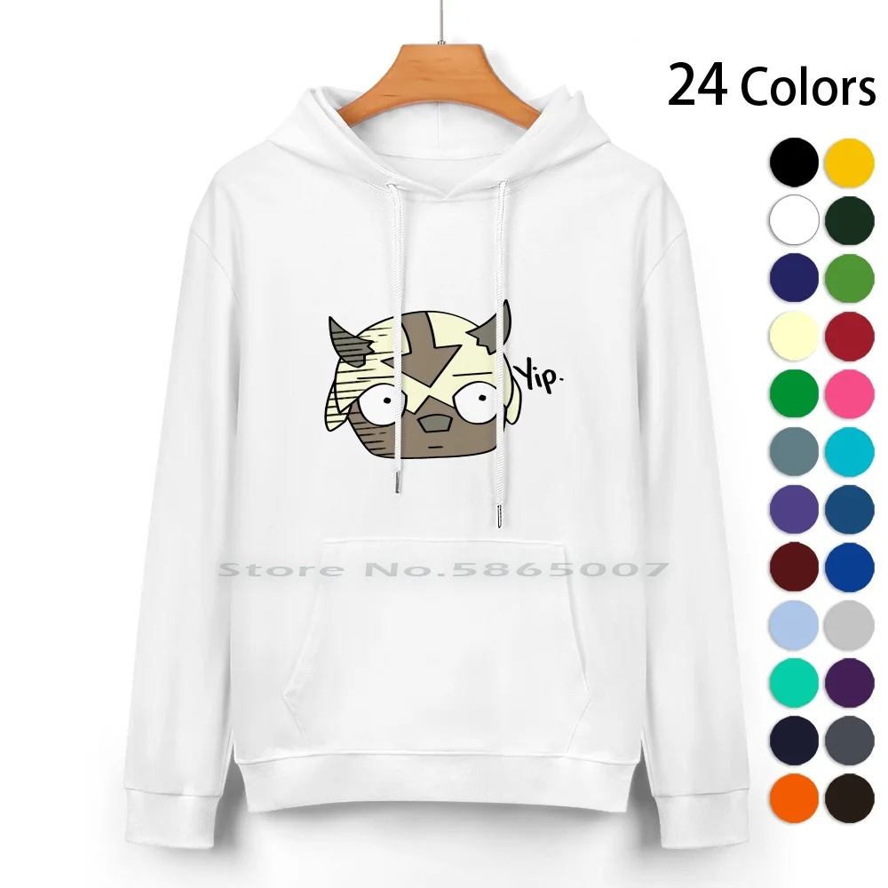 Yip. Pure Cotton Hoodie Sweater 24 Colors Yip Appa Korra Aang Cartoon Animation Opm One Punch Man Saitama 100% Cotton Hooded