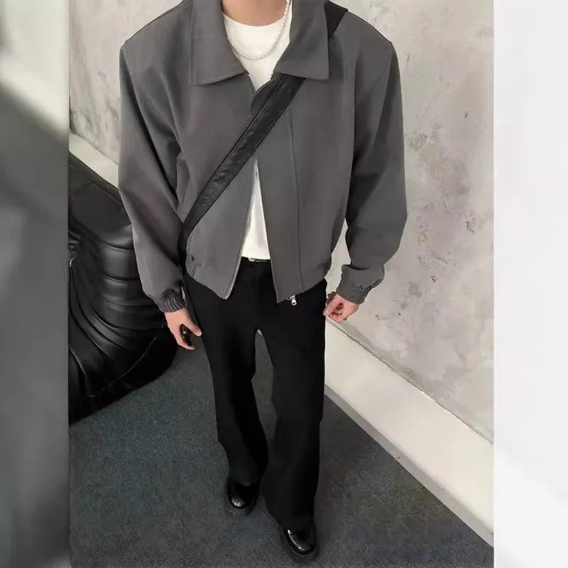 

Куртка с подплечниками, мужская короткая стильная красивая высококачественная мужская куртка-авиатор для руководителей в американском стиле