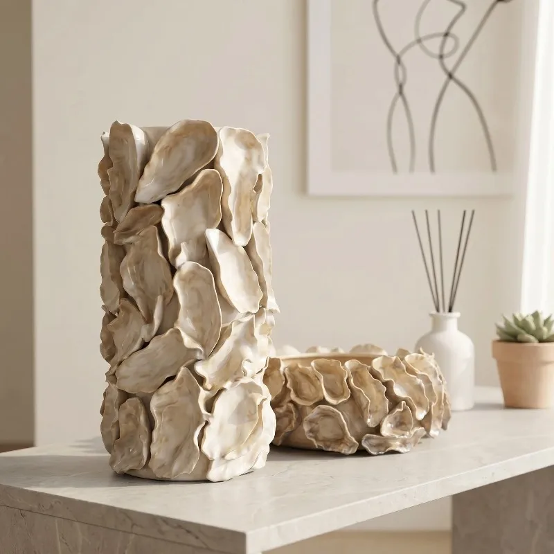 Abstract plastic art hand-squeezed lace flower pot jewelry modern simple ceramic vase home decoration ornament