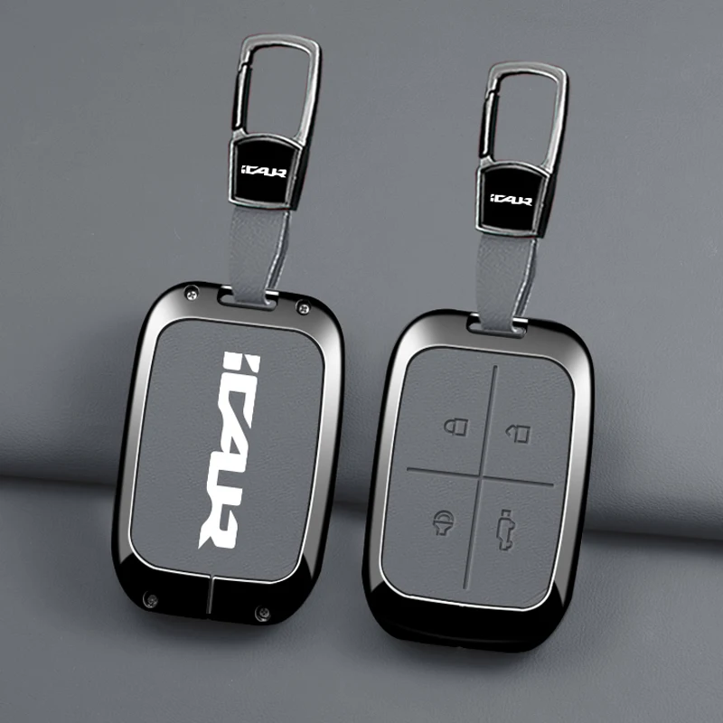 For Chery ICar Key Case 2026 New Car Zinc Alloy Shell Buckle ICar V23 Creative High-grade Goat Skin Car Key Protect Accessories